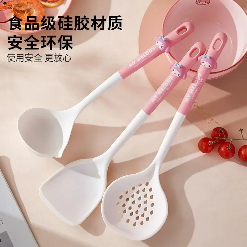 

Sanrio My Melody Anime Kawaii Ins Silicone Pot Cute Cartoon Cooking Soup Spoon Tableware Home Y2k Lovely Gifts for Girls