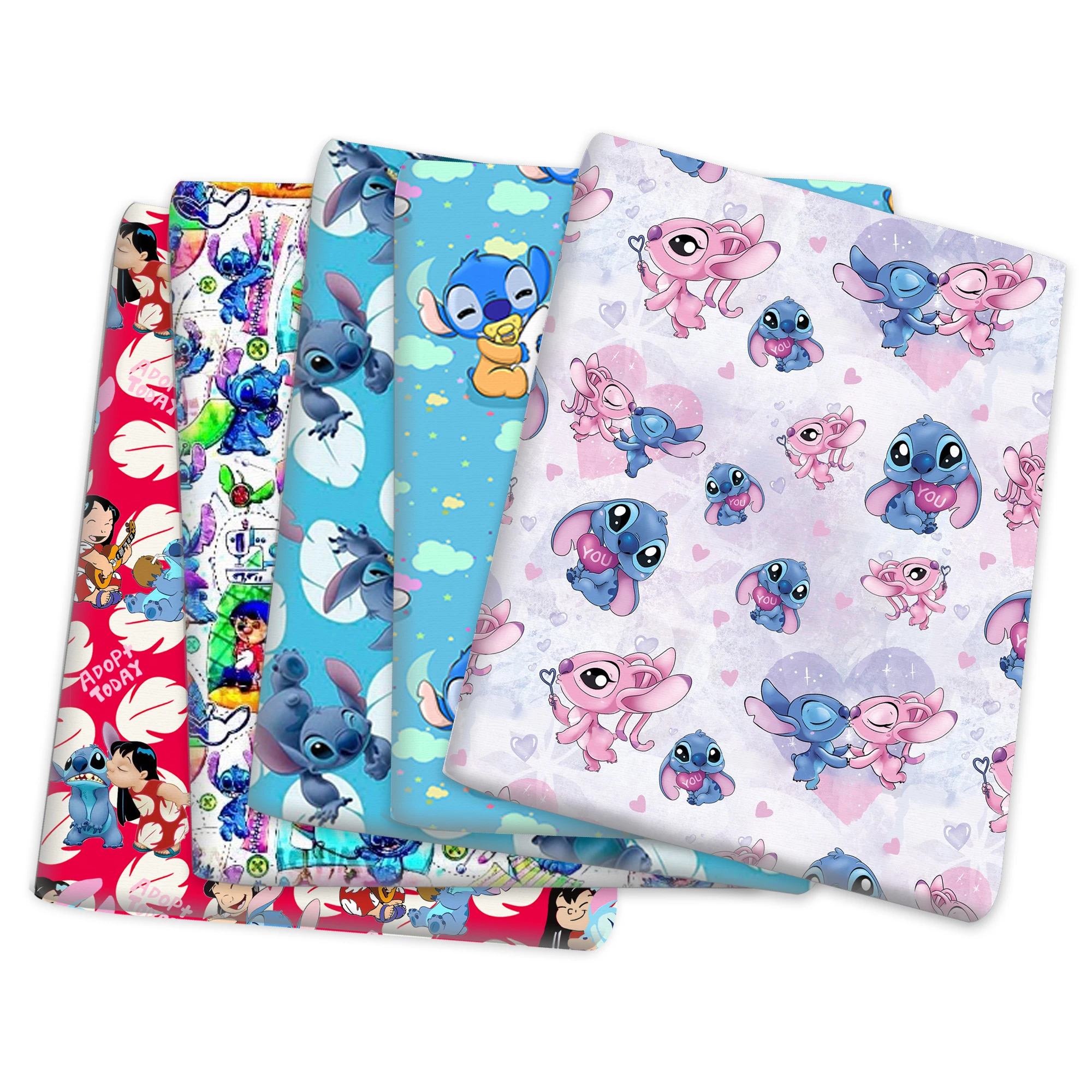 

50*145cm Disney Stitch Polyester Cotton/Pure Cotton Fabric Tissue Sewing Quilting Needlework Material Curtain DIY Bag Cloth