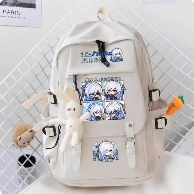 

Anime Honkai: Star Rail Jingliu Cartoon Bag Women Man Fashion Leisure Belt Teenagers Student Backpack Handbag B585