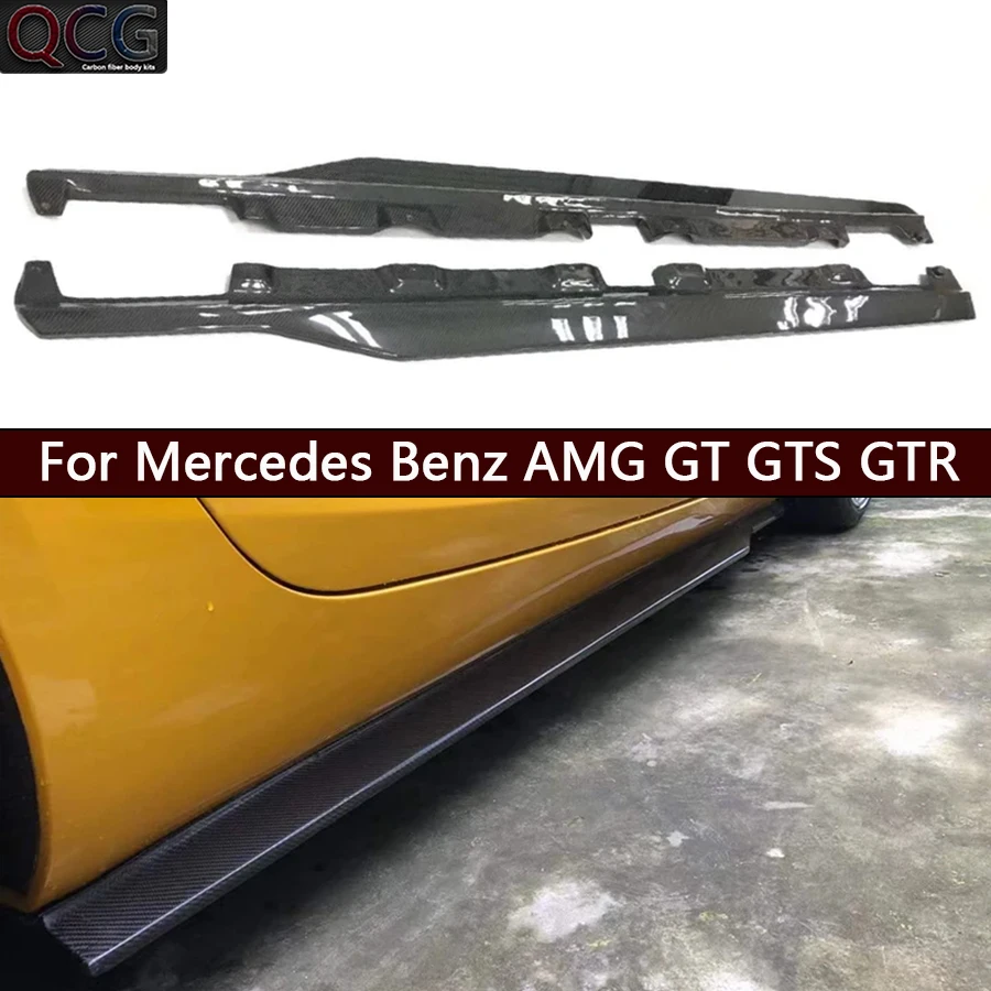 For Mercedes Benz AMG GT GTS GTR Carbon Fiber Side Skirt Splitters Cupwings Winglets Canards Car Accessories Body Kit