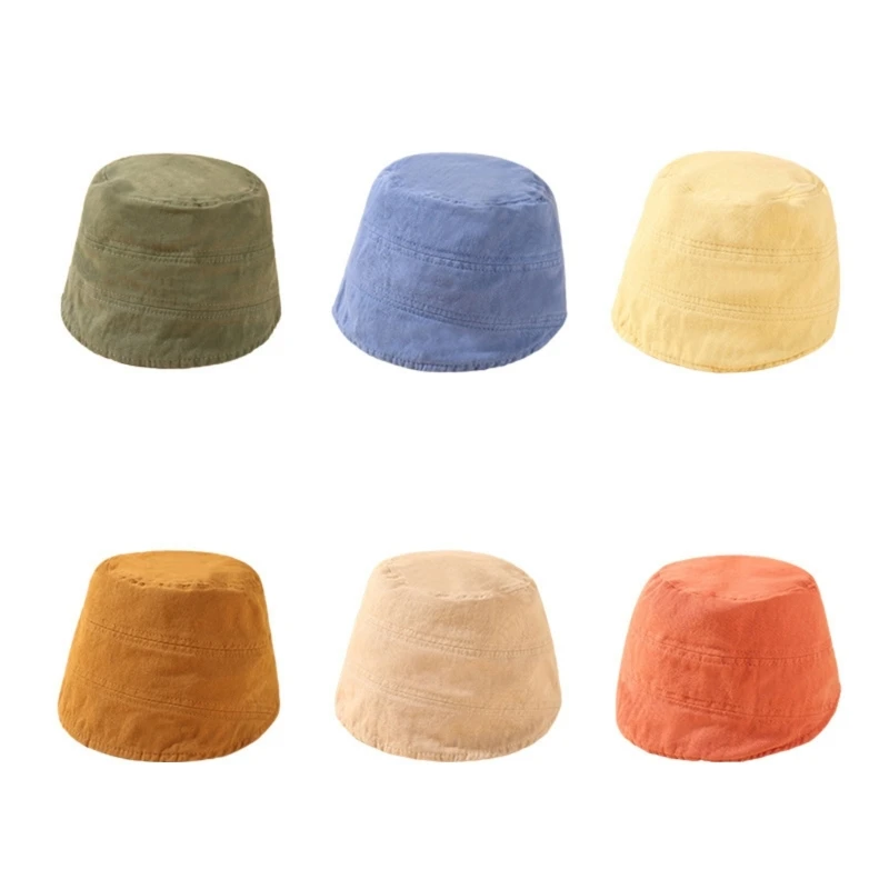 

Fisherman Hat Kid Solid Color Big Brim Caps Spring Basin Hat Sun Protections Hat