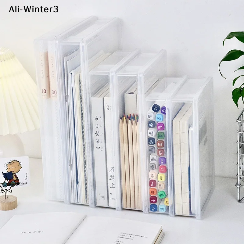 

Коробка для хранения документов формата А4, прозрачный портативный органайзер для документов, пылезащитный пластиковый футляр для хранения канцелярских принадлежностей, офисные настольные принадлежности