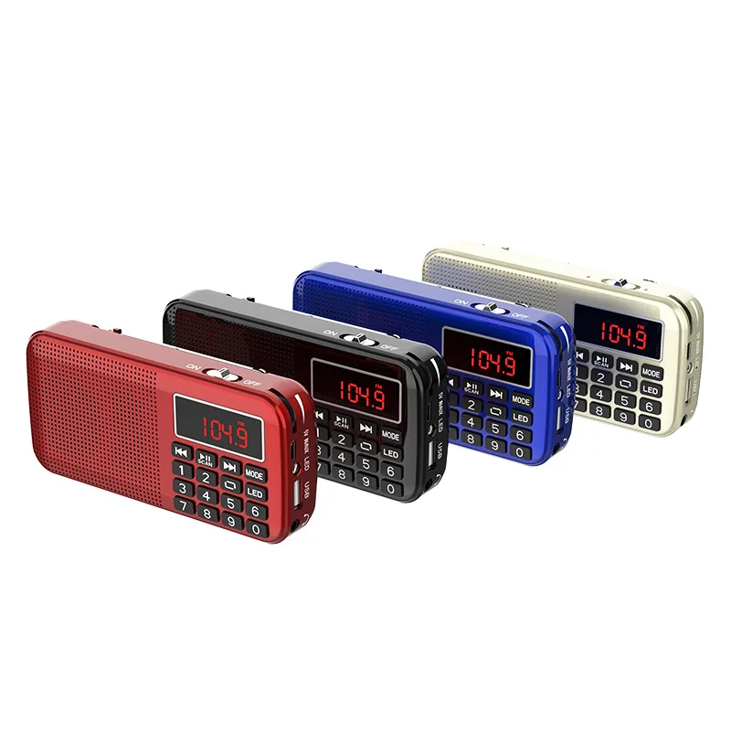 Новые портативные FM-радиоприемники, цифровое MP3-радио, светодиодный дисплей, перезаряжаемое радио, USB/SD/TF/AUX-плеер, два слота, многофункциональный динамик