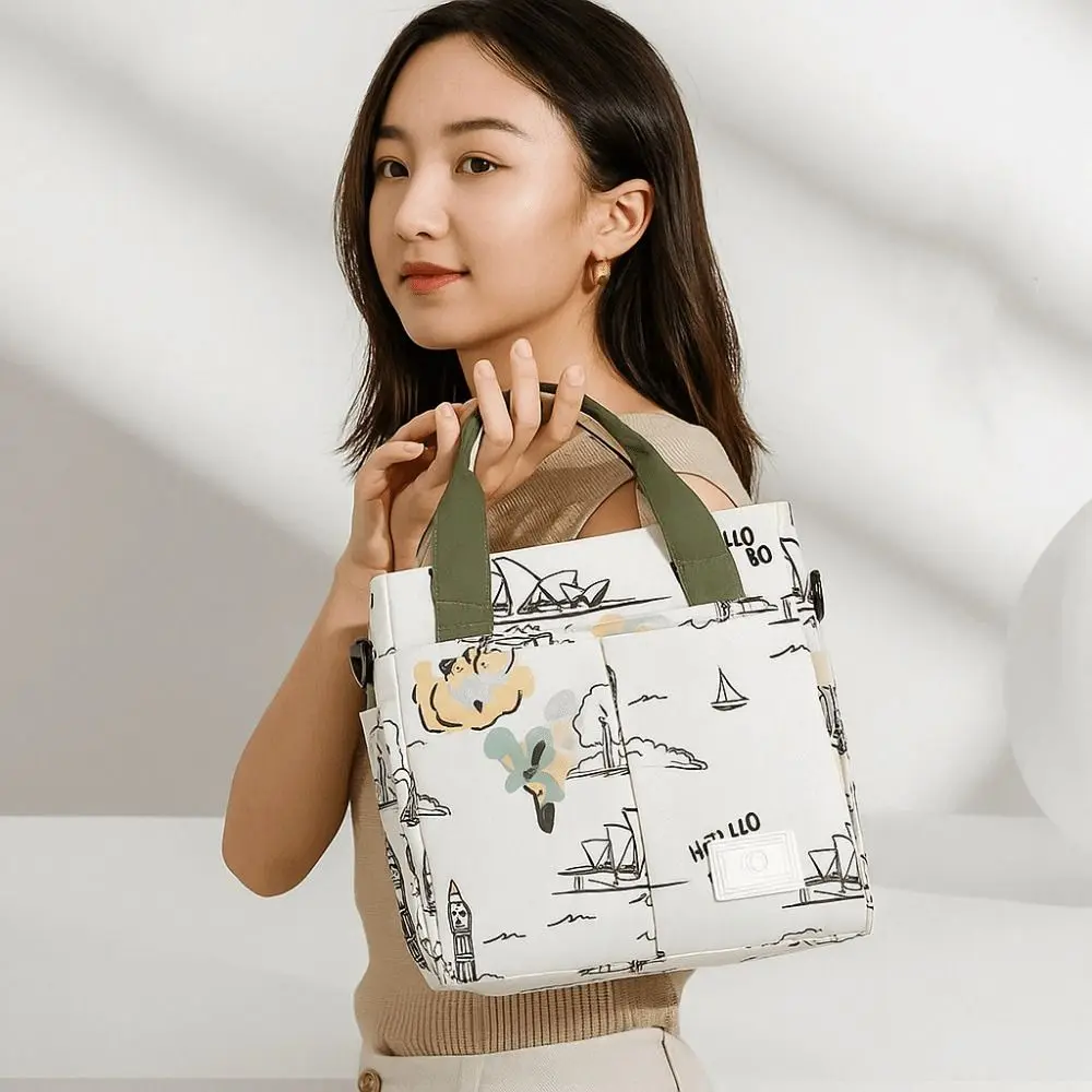 Portátil à prova dwaterproof água mamãe bolsa impressão oxford saco de cuidados com o bebê grande capacidade cor sólida saco de fraldas do bebê piquenique