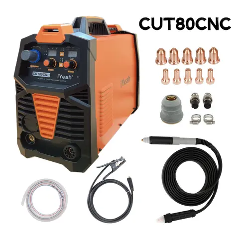 CNC Non-HF Pilot Arc CUT80 CNC iYeah 플라즈마 절단기 220V/380V 80A 기계 PT80/PTM80 직발 횃불을 사용하여 35mm를 쉽게 절단할 수 있습니다.