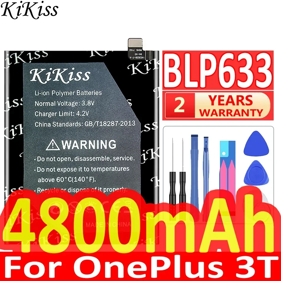 

Аккумулятор KiKiss BLP633 BLP 633 для OnePlus3T A3010 1 + One Plus 1 1 + 1 2 3 3T A3010 5/5T 6T/7 BLP685 BLP637 BLP571