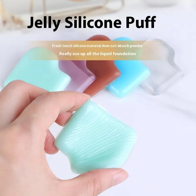 1 pçs geléia de silicone macio gel pó puff esponja para cosméticos rosto fundação bb creme sem pó comer pó maquiagem ferramenta