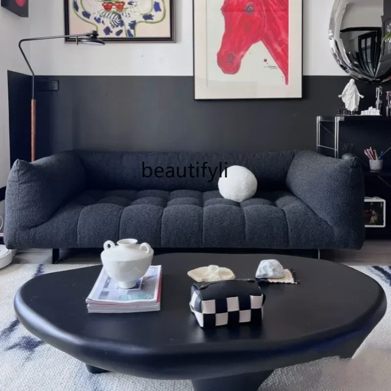 أريكة إيطالية بسيطة من القرون الوسطى ذات أقدام عالية من القماش بصف مستقيم من قماش الخبز أريكة راقية