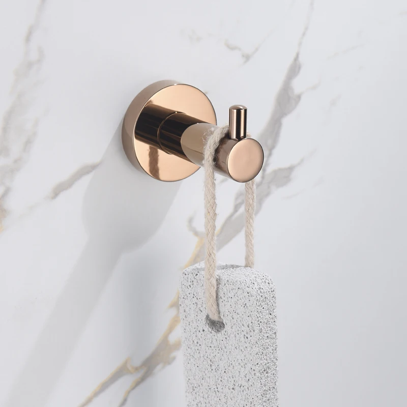 Rose Gold Bathroom Accessories Set Wall Mount Shelf Toilet Bath Hardware Paper Holder Towel Bar Rack Rail Rod Robe Hook Hanger