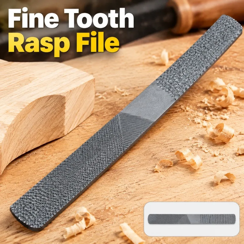 Half-round Rasp Abrasive Implement, Flat Shaping Blade, Carpenter Hand Gear, Fine-Tooth Polishing Fixture, Sturdy Steel Abrader