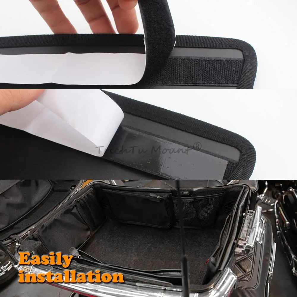 Motorcycle Luggage Bag Tour Pack Lid Organizer Storage Saddle Bag For Harley Touring Street Electra Glide Road King FLHR 2014-24