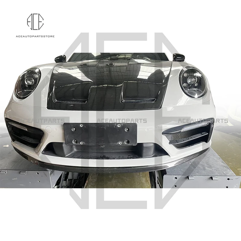 Front Chin For Porsche 992 OEM Dry Carbon Fiber Front Bumper For All New 911 2019+ Dry Carbon Fiber Car Spoiler Parts