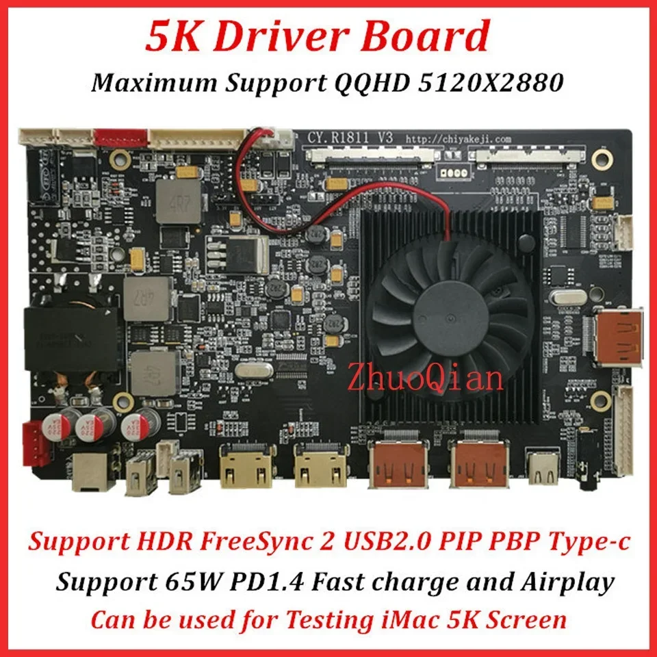 HOT 5K universal DIY HD R1811 USB Type C Adapter HDR DP1.4 LCD driver board kit For iMac A1419 LM270QQ1 Tested MBP Thunderbolt 3