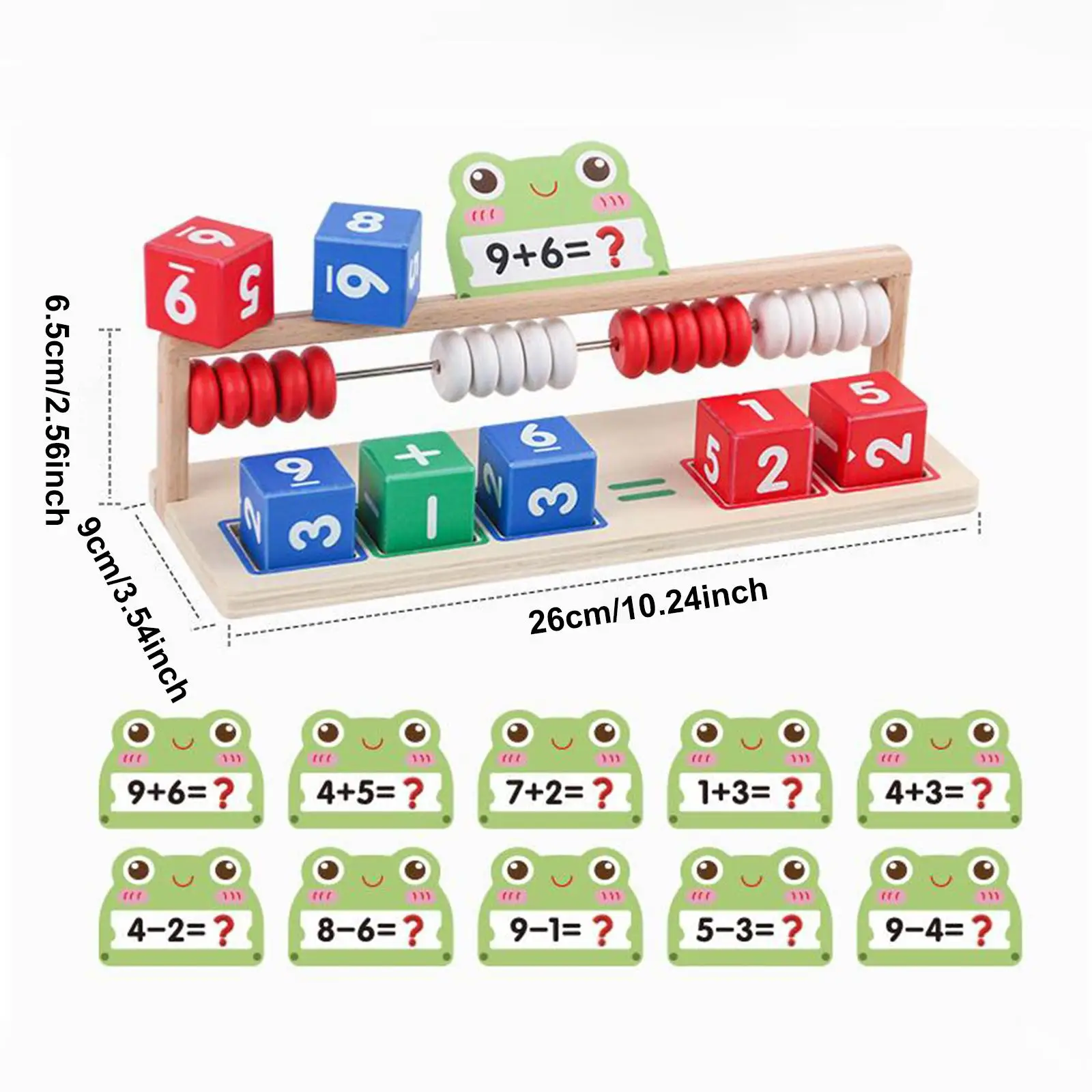 أدوات تعلم الرياضيات للأطفال إطار عد المعداد الخشبي لعبة تعليمية للرياضيات المدرسية والمنزلية