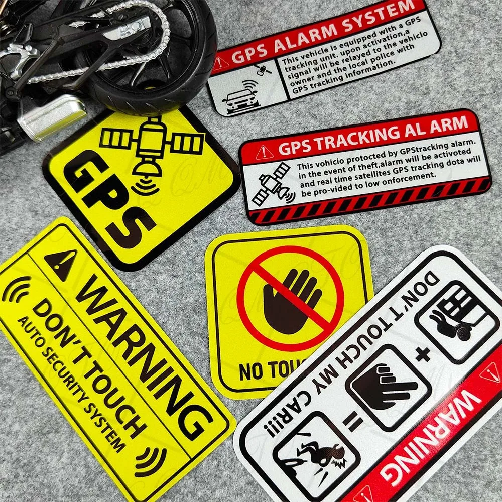 GPS Tracking Alarm Anti-Theft Vinyl Sticker, Waterproof PVC Decal for Motorcycle, Helmet, Bike, Laptop, Luggage, Car Decor