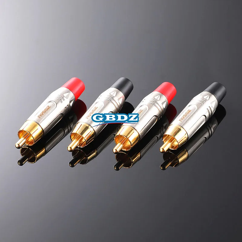 Pure Copper gold-plated RCA Audio Cable Solder Plug  Adapter Suitable For Decodermixer/Power Amplifier/Camera/Surveillance Etc