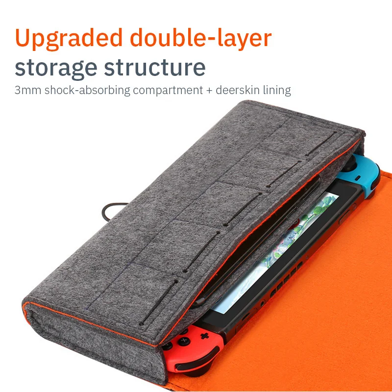 for Switch Felt Storage Bag Game Console Protective Cover Multifunction Game Card Charging Cable Case For Nintendo Switch