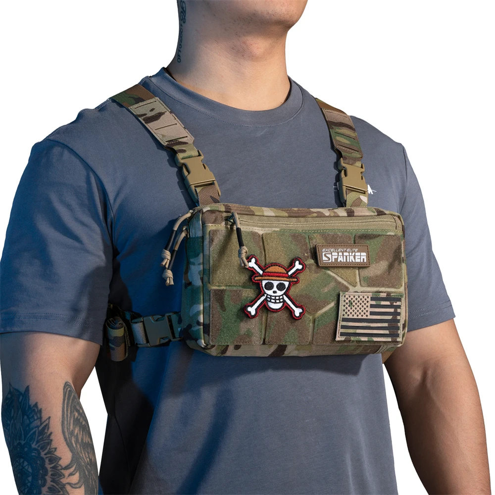Tatcical Chest Rig Pouch Herren Funktionsweste Tasche Survival Army CAMO Molle System Kit Bag Rucksack Lokomotive Rucksack – Detail 21