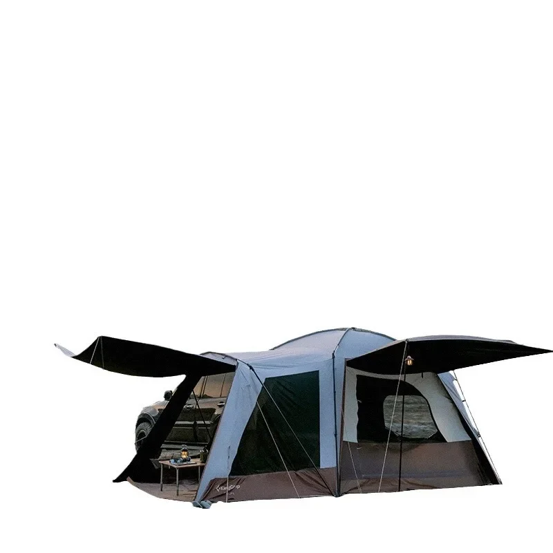 Rear tent camping tunnel tent one room and one living room large tent thickened rainproof