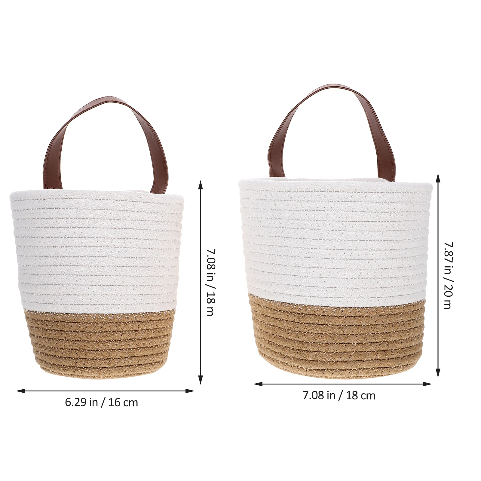 

2pcs Woven Flower Basket Wall Hanging Planter Durable Storage Basket Unique Design Heavy Duty For Garden Flowers Home Decor Wall