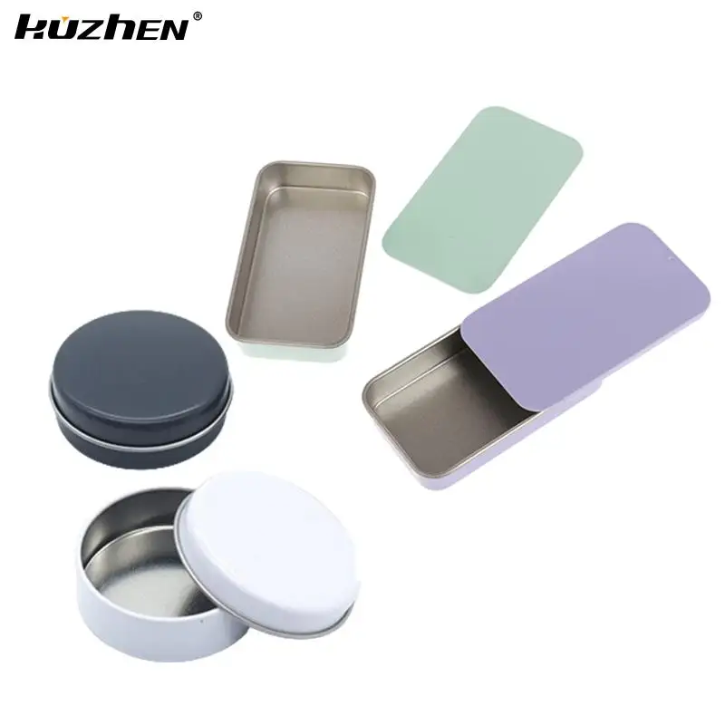 Reusable Round Square Empty Aluminium Bottles Cosmetic Tin Pot Lip Balm Jar Containers Oil Wax Makeup Storage Home Storage