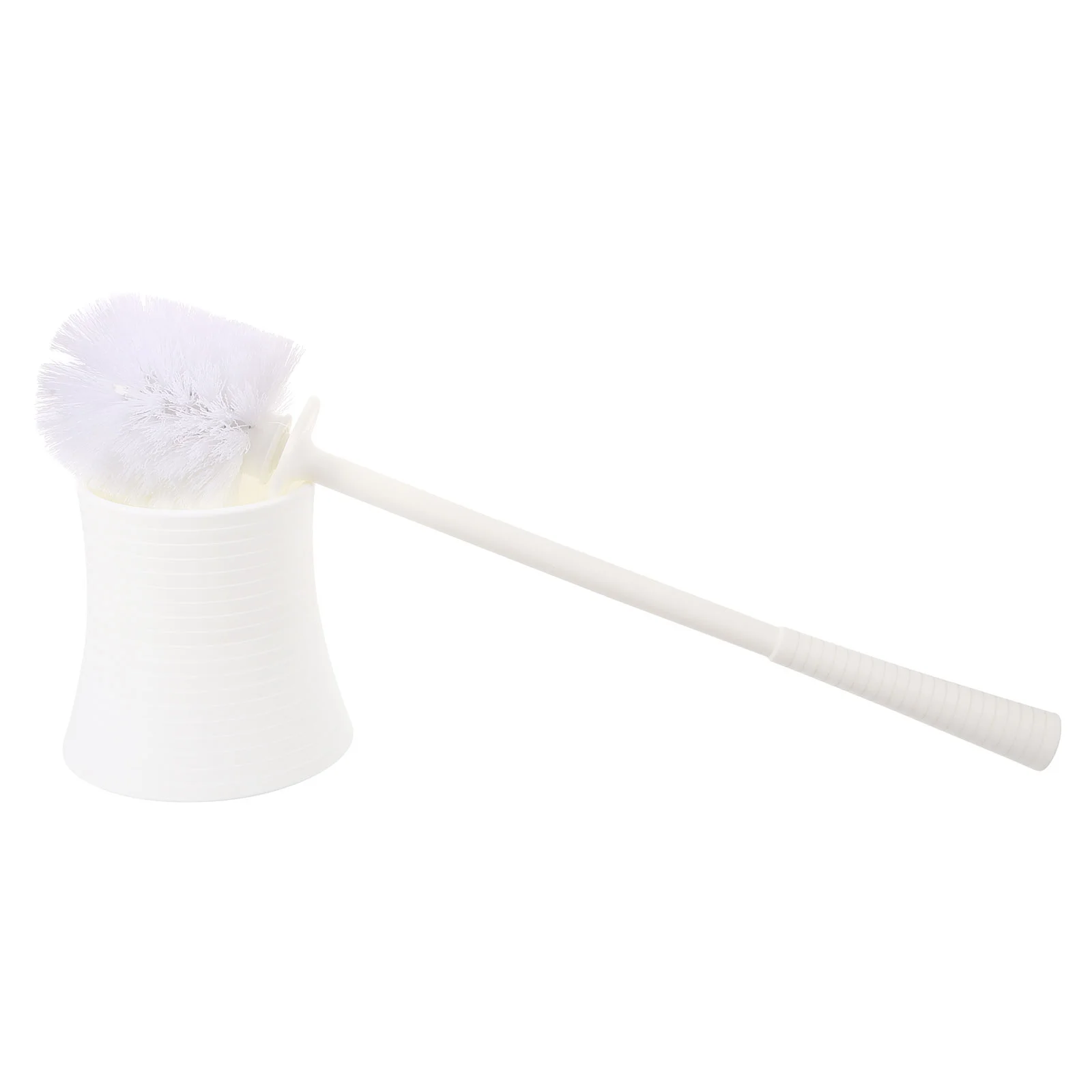 

Toilet Brush Set White Plastic Home Cleaning Products Automatic Base Opening Groove Corner Bath Cleaner Anti Handle