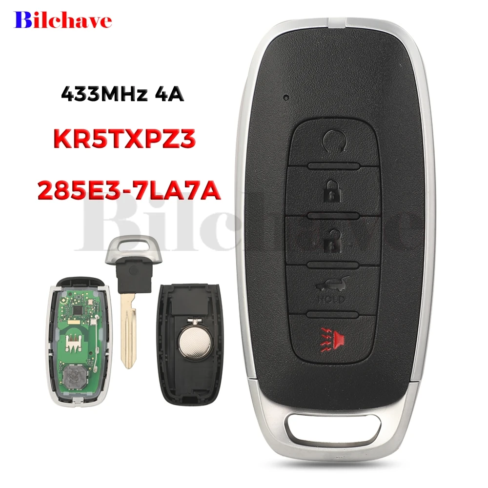 jingyuqin 433MHz 4A 285E3-7LA7A KR5TXPZ3 Smart Remote 5Buttons Car Key For Nissan Pathfinder Rogue Kicks 2023 Auto Keyless Fob