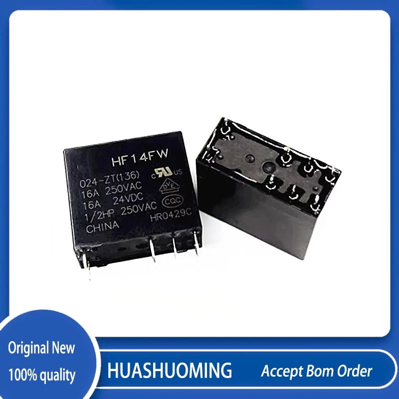 10Pcs/Lot  HF14FW 024-ZT 24V  HF14FW-024-ZT   16A 24VDC 8pin
