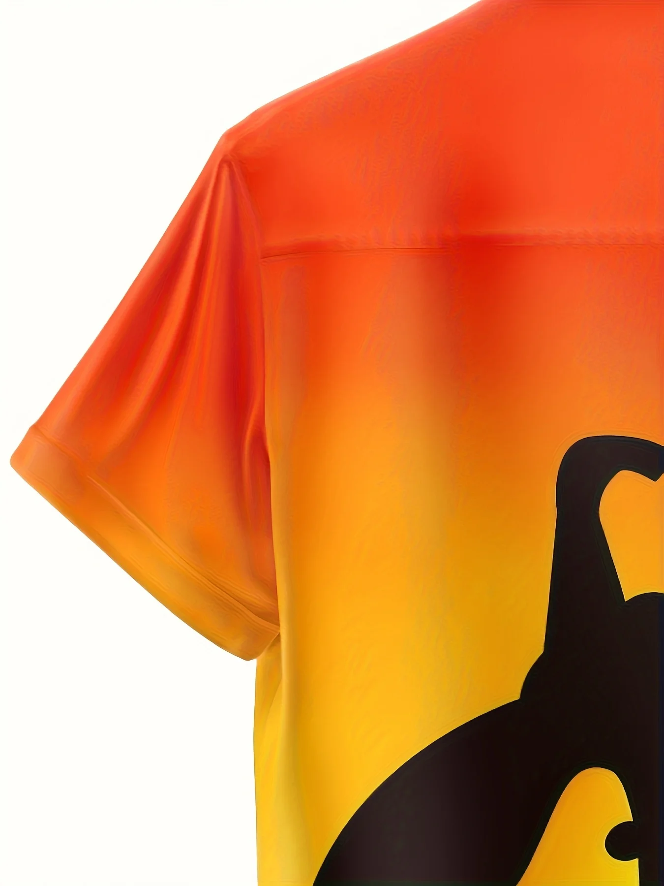2026 Men's Shirt Halloween Pumpkin Bat Gradient Print Short Sleeve Turn Down Collar Holiday Party Casual Mens Clothing