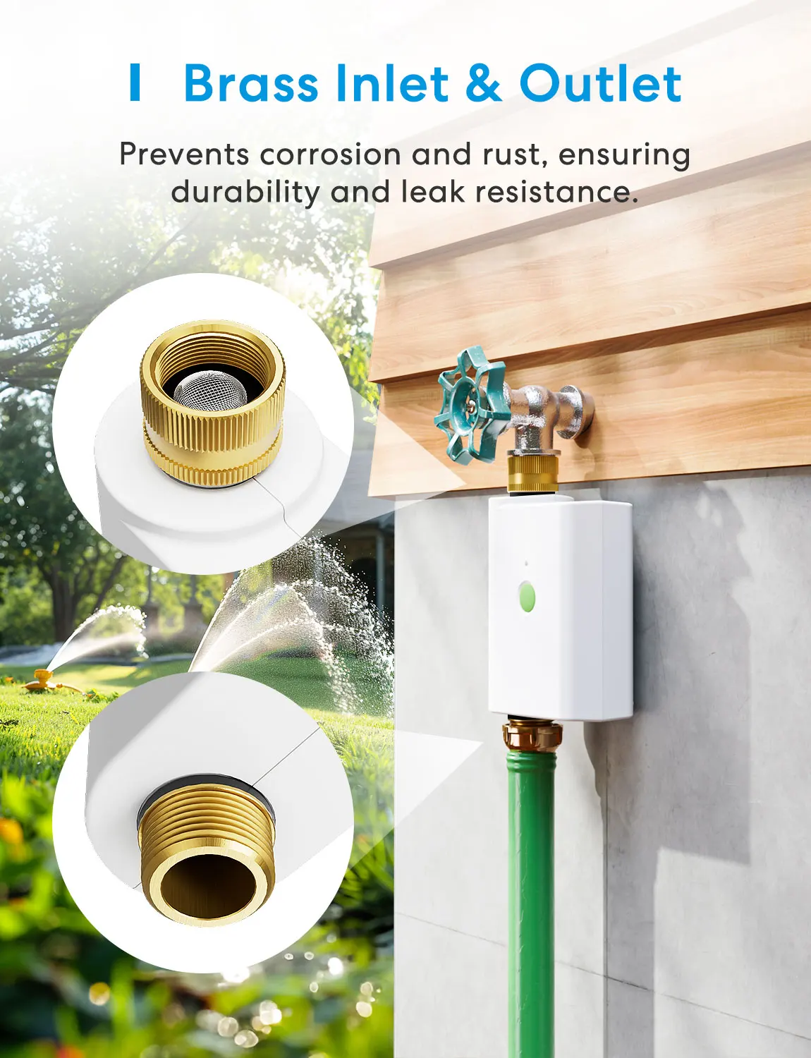 Meross Smart Sprinkler Timer Kit,  MST100(US Version) Solid Construction Overwater Protection works with Alexa, Siri, and Google