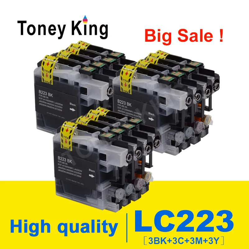 Toney King With Chip LC223 LC221 Compatible Ink Cartridge For Brother MFC-J4420DW/J4620DW/J4625DW/J480DW/J680DW/J880DW Printer