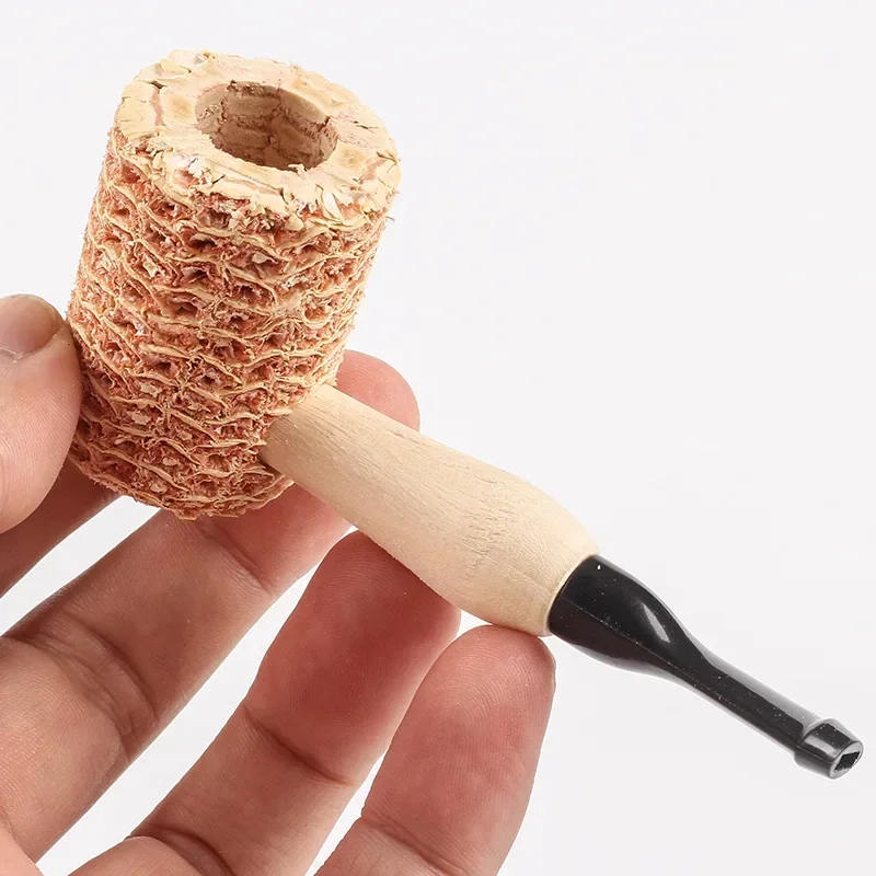 10Pcs/Lot Creative Corn Cob Grass Smoking Pipe Portable Disposable Filter Natural Dry Herb Tobacco Pipes Smoke Accessories