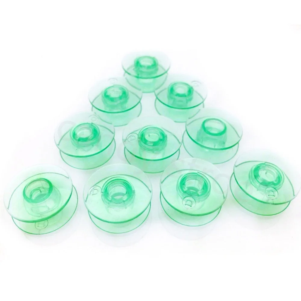 10 Ggreen Plastic Bobbins Will fit , HUSQVARNA VIKING Sewing Machines, Many Models AA7245