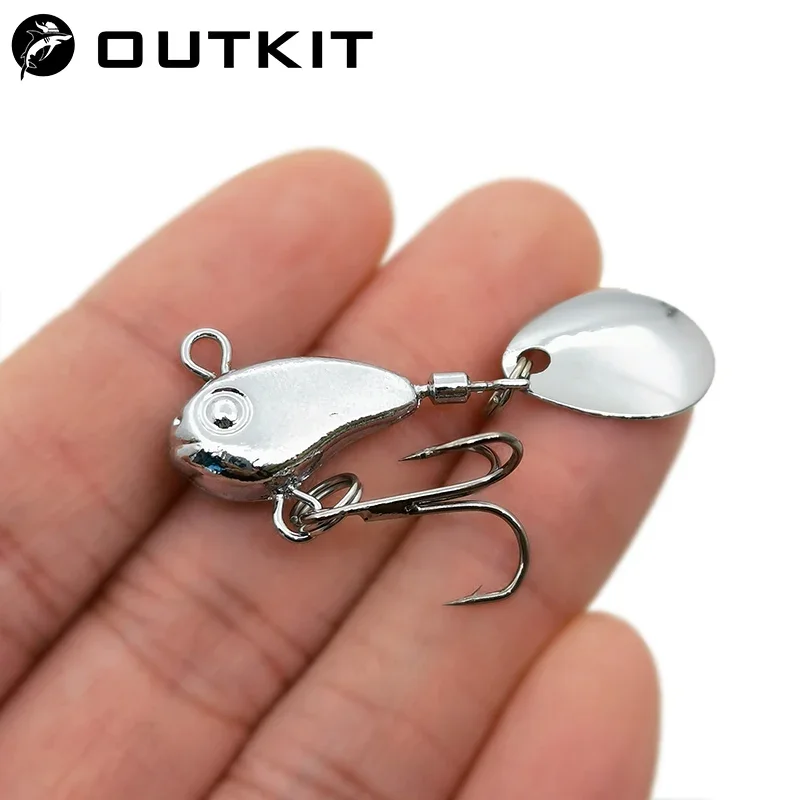 OUTKIT-Mini VIB de Metal con cuchara, señuelo de pesca de 8,5g, aparejos de pesca en hielo para invierno, Pin Crankbait, Spinner de vibración, cebo