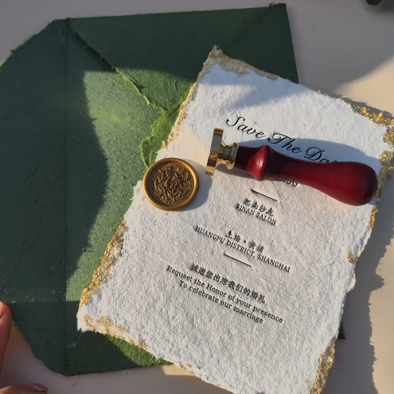 

Персонализированные приглашения 450GSM, свадебные приглашения в стилеetterpress, хлопковые бумажные открытки ручной работы, настоящие, именные открытки, тиснение