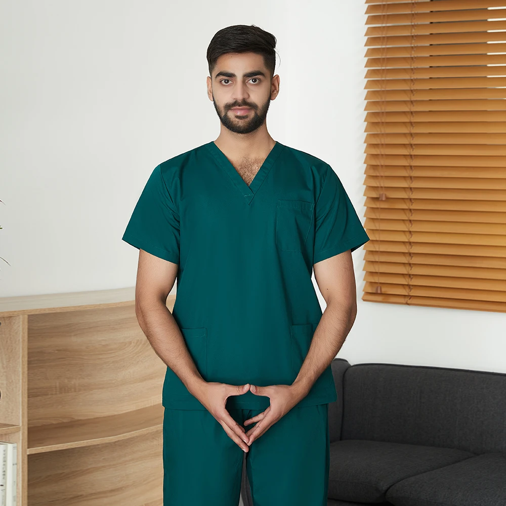 Camice chirurgico dell'ospedale verde clinica clinica infermieristica pagamento medico Spa Lab studente di medicina lavoro Set di Scrub uniforme sperimentale