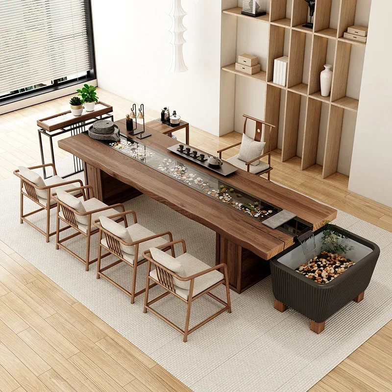 Premium Durevole Lunga durata Legno massello che scorre acqua e combinazione paesaggio ciclo agricolo di pesci nuovo cinese grande