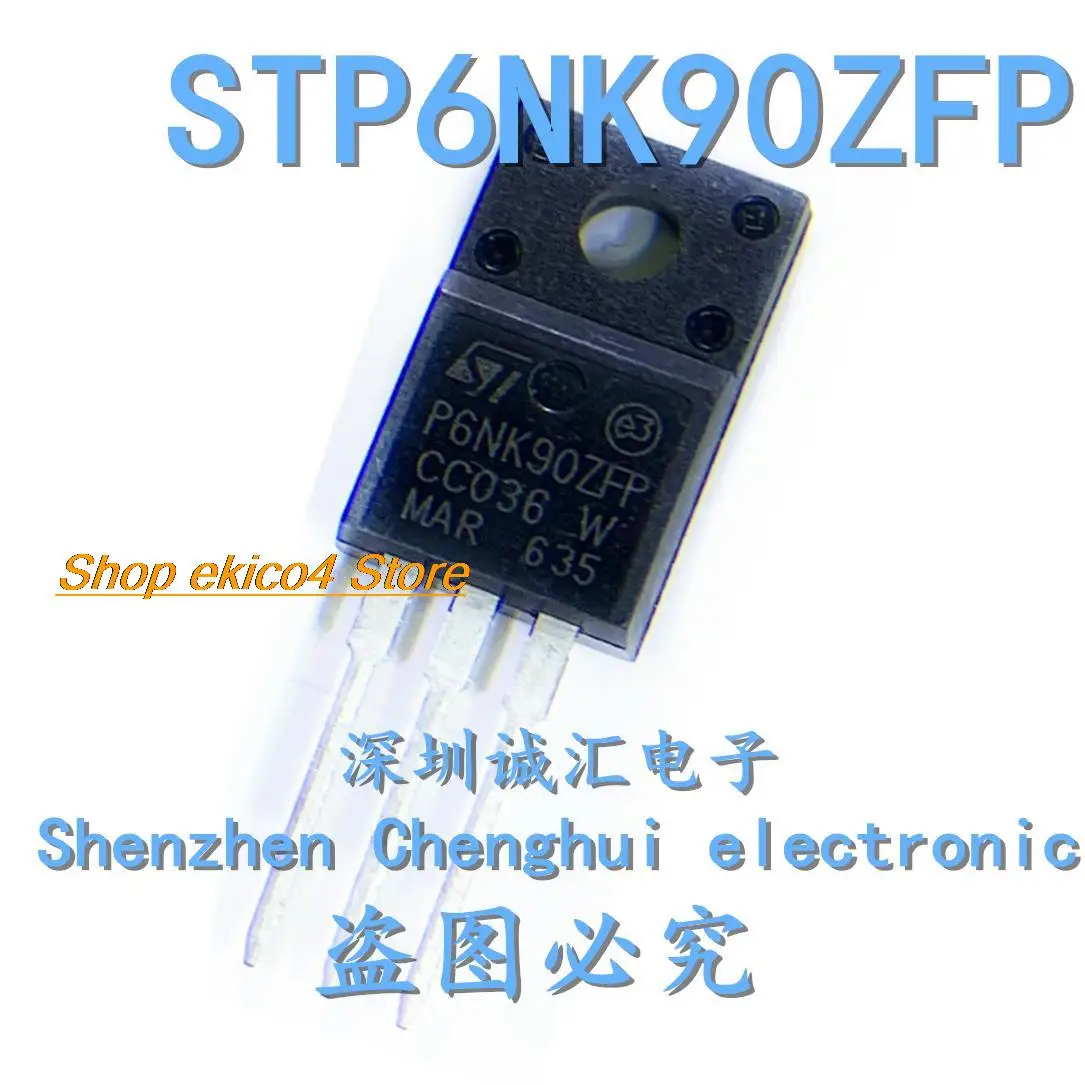 5pieces Original stock  STP6NK90ZFP P6NK90Z TO-220F 900V 6A N