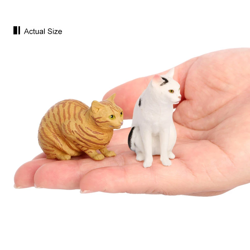 Kids Puzzle Toys Simulation Cat Toy Model Solid Desktop Ornaments Spotted Cat Orange Cat Black And White Cat Pet Cat Ornaments