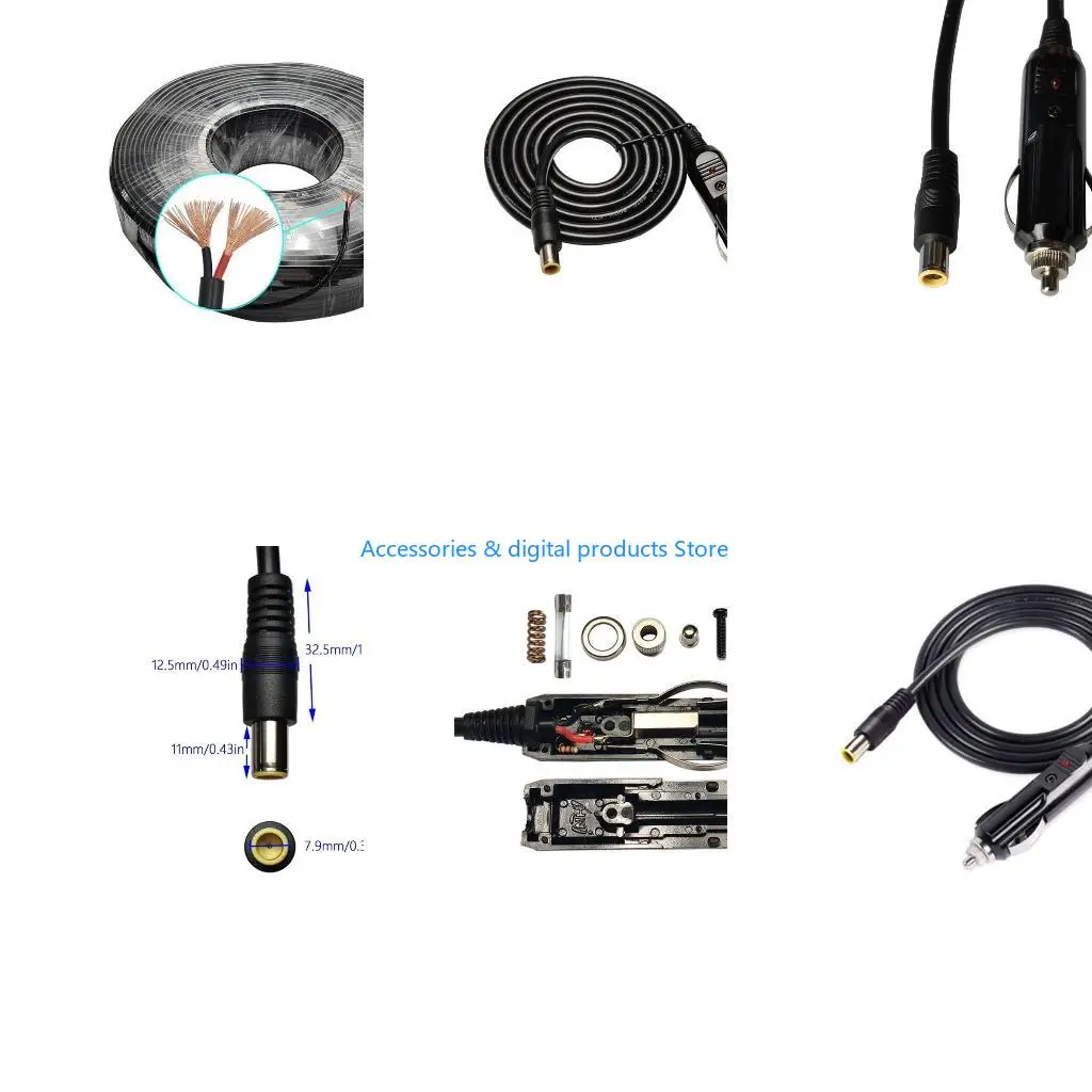 77JD 7.9x0.9mm DC7909 Car Cable Cord for Powering Laptops and Energy Storage Devices Support up to 240W