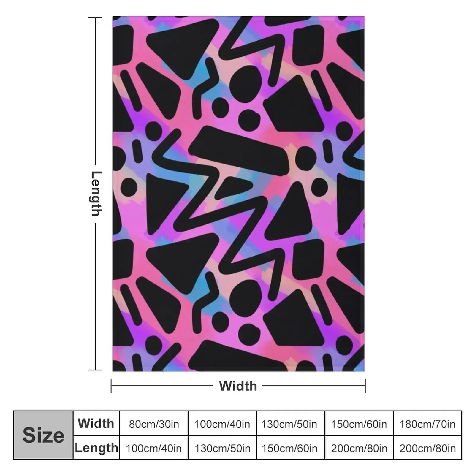 Shape splash Repeating Pattern Throw Blanket couch cozy soft plush fuzzy picnic outdoor blanket