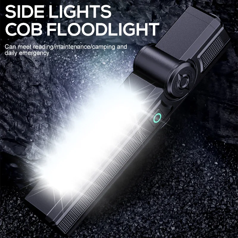 Portable COB + High-Power LED Flashlight With Magnetic Rechargeable LED Work Light Handled Flashlight for Car Repai Emergency