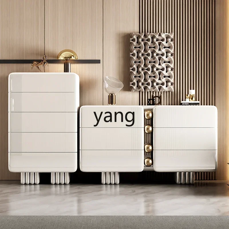 LH light luxury six-chest cabinet modern simple bedroom bedside cabinet advanced storage solid wood porch side cabinet