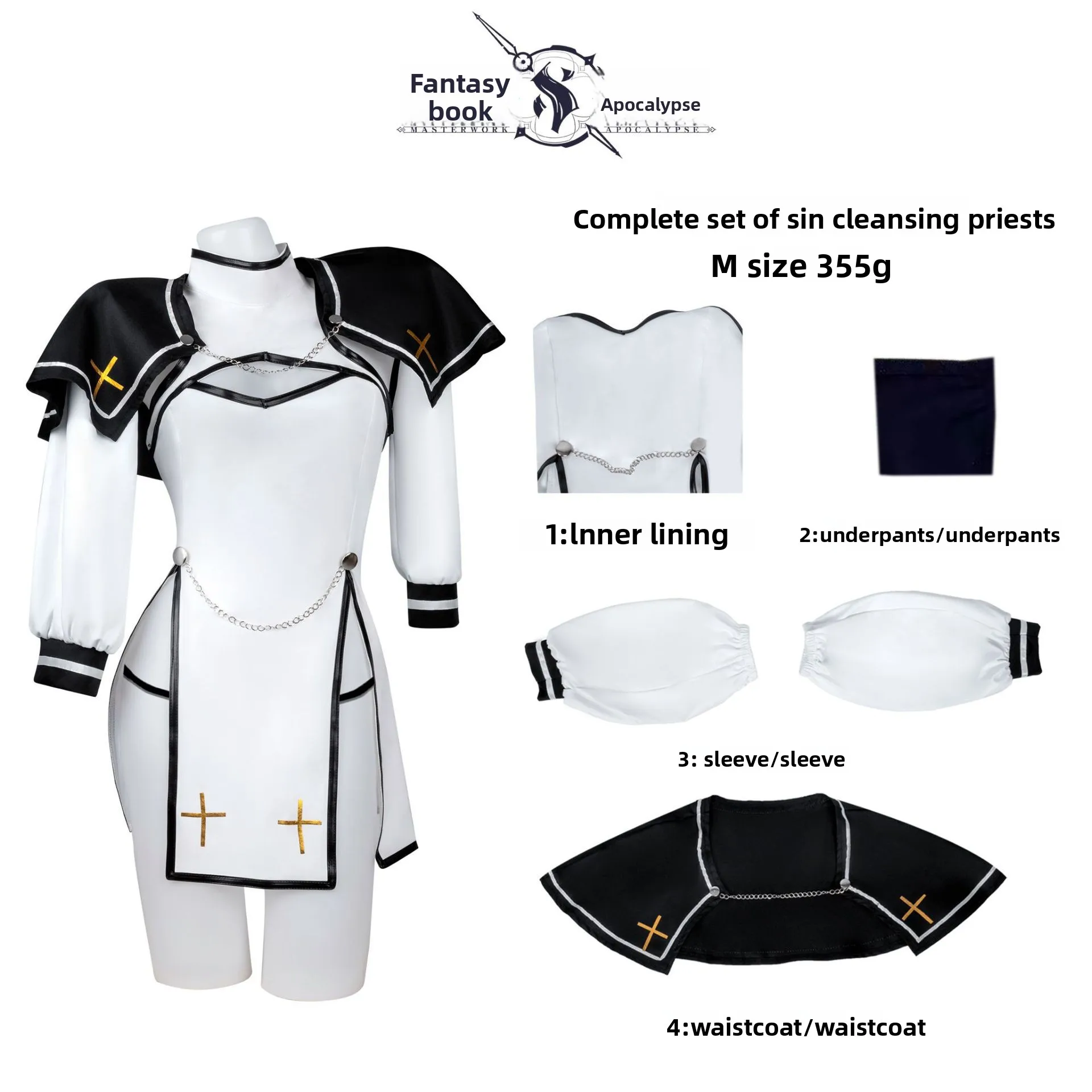 

Purgatory Priest Cosplay Costume Nun Cosplay Dress Sexy Costume Suitable for Female Girls Halloween Christmas Party