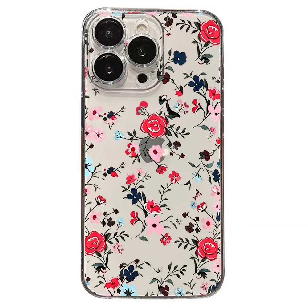 Flowers Plants Clear Phone Case For iPhone 17 16 15 14 13 12 11 Pro Xs Max Mini 8 7 6 6s Plus 16e 17e Air X XR Anti-Drop Cover view 4