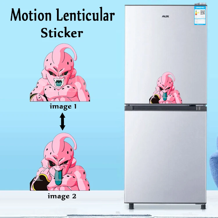 Dragon Ball Z  Majin Buu Waterproof Anime Refrigerator Sticker Motion Sticker Creative Decals for Cars,Laptop,Wall, Etc Toy Gift