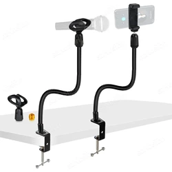 Desktop Microphone Arm Stand 30cm Flexible Gooseneck Mic Stand Phone Clip Holder for Blue Snowball ice SM58 PGA48 Samson A6V K66