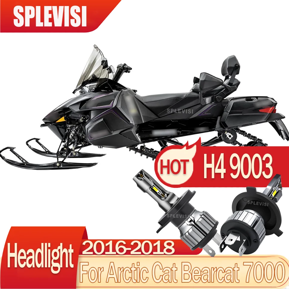 

No Wiring Modifications Required Clear Night Vision H4 9003 LED motorcycle Headlight For Arctic Cat Bearcat 7000 2016 2017 2018