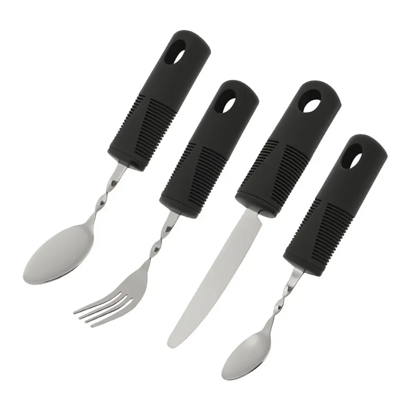 4Pcs Bendable Cutlery Disabled Utensil Adult Weighted Utensils Elderly Built Adults Adaptive Tableware Gadgets