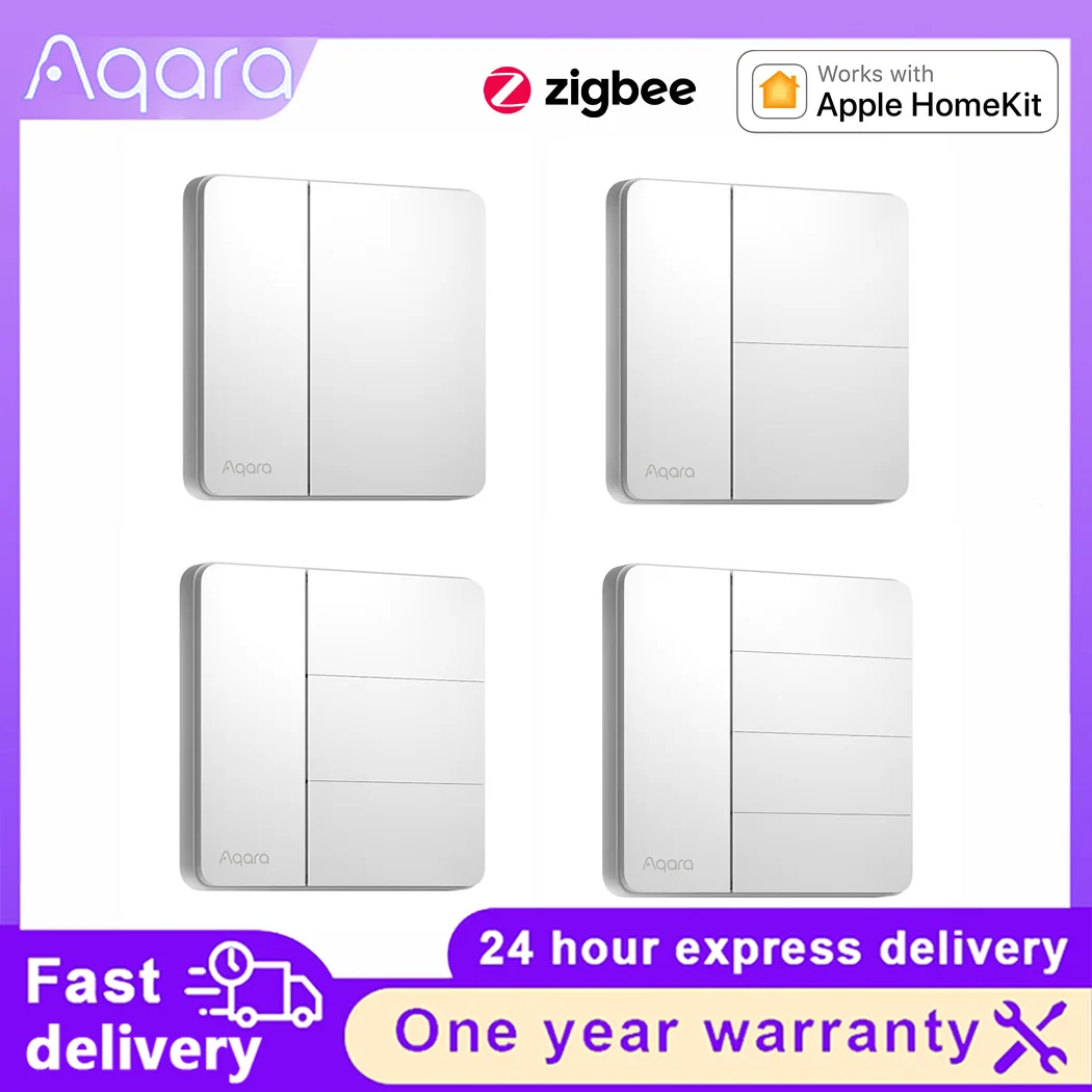 Aqara Z1 Smart Wall Switch Zigbee 3 More Control Single Live Neutral Wire Design for Mi Home HomeKit APP